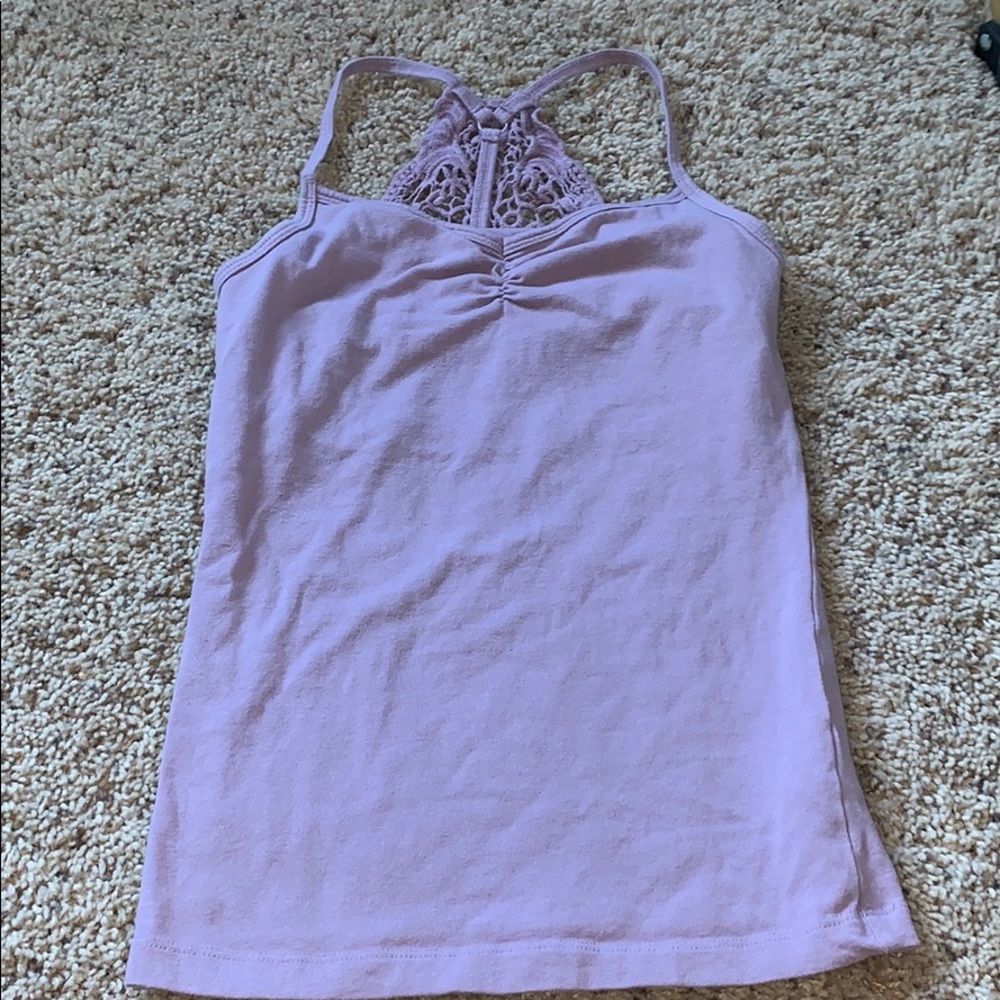 purple racer back tank